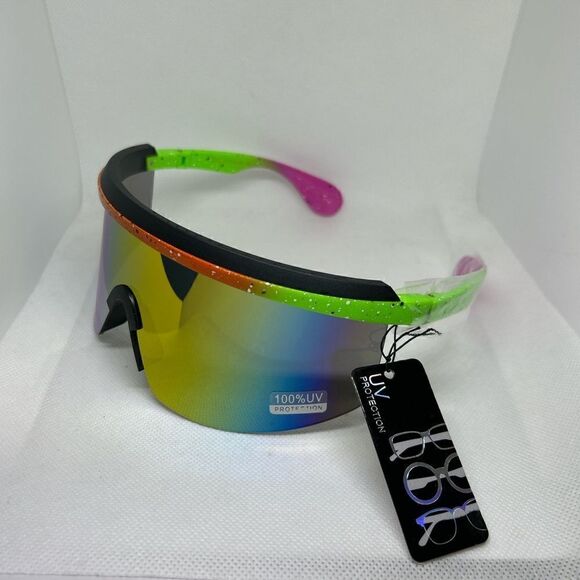 Shield Mirrored Unisex Shades Sunglasses - Picture 1 of 3